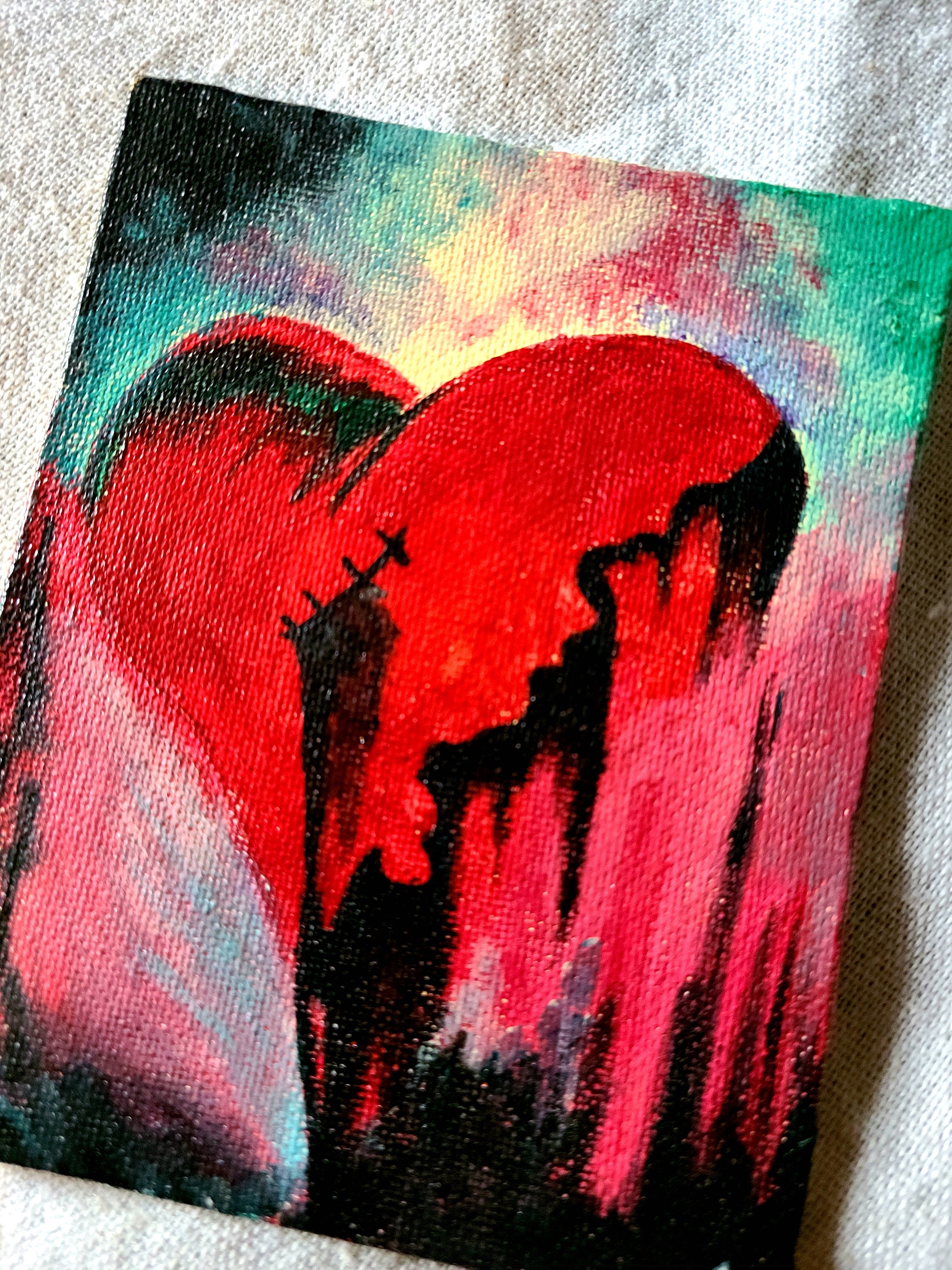 Free Craft Project - Acrylic Painting - “ Red Heart”