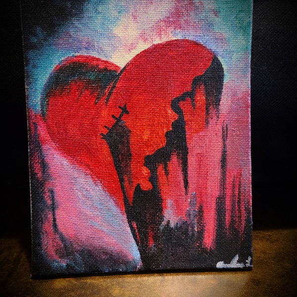 Art Painting Broken Heart Etsy