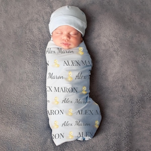 Manta de bebé personalizada con nombre, manta de hospital, regalo de nombre para bebé, estética personalizada para bebé, regalos personalizados para recién nacidos, regalos para envolver al bebé, amarillo
