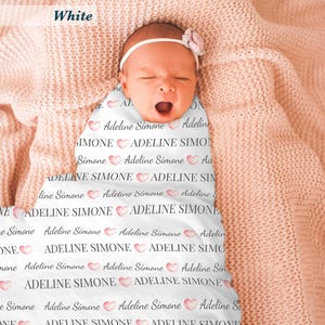 Manta de envolver personalizada, regalo único para baby shower, primer atuendo para el hospital del bebé, estética personalizada para bebé, regalo personalizado para recién nacido, corazón
