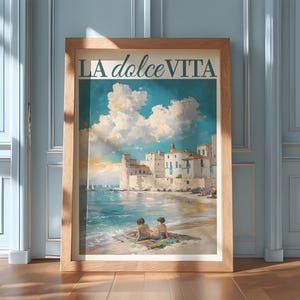 ラ・ドルチェ・ヴィータ イタリア 油絵ポスター - アマルフィ、ローマ、トスカーナ ウォールアート - ヴィンテージ イタリア旅行プリント - パーソナライズされたヨーロッパの装飾ギフト