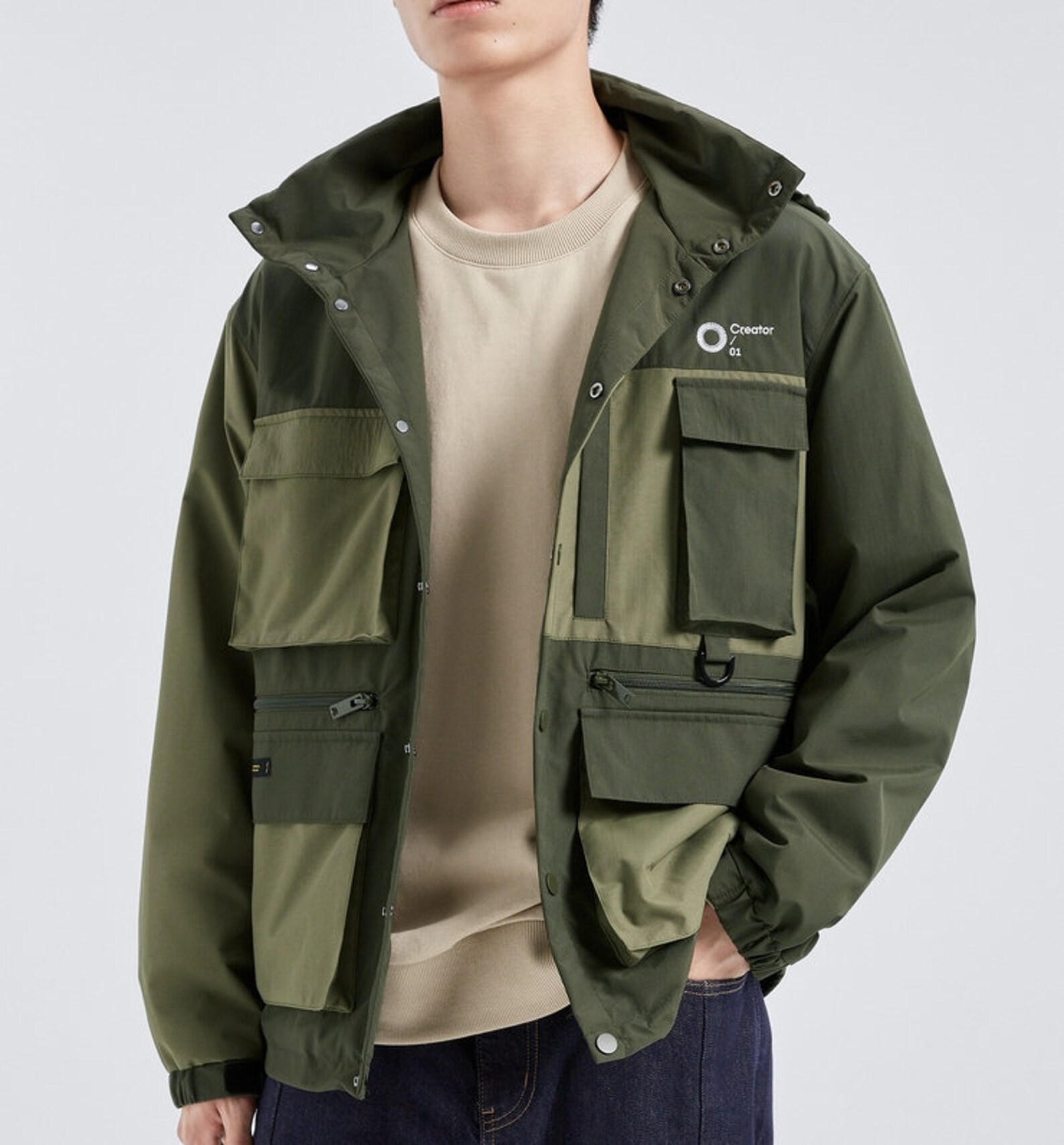 Military Green Jacket Techwear Utility Mutlifunctional Pockets Etsy