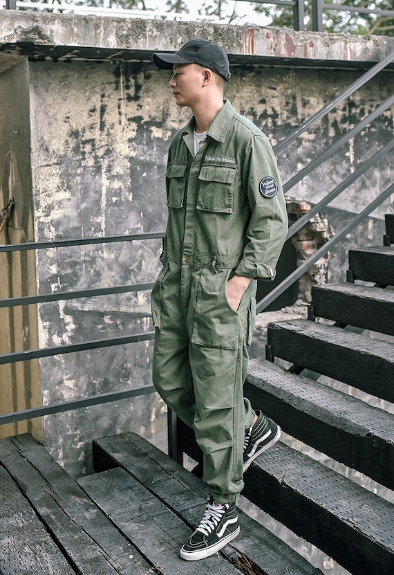 Mono verde militar / beige diseñador hombre estilo - México