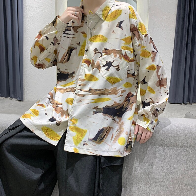 Japan Traditional Painting Paint Shirt Men Shirt With - Etsy