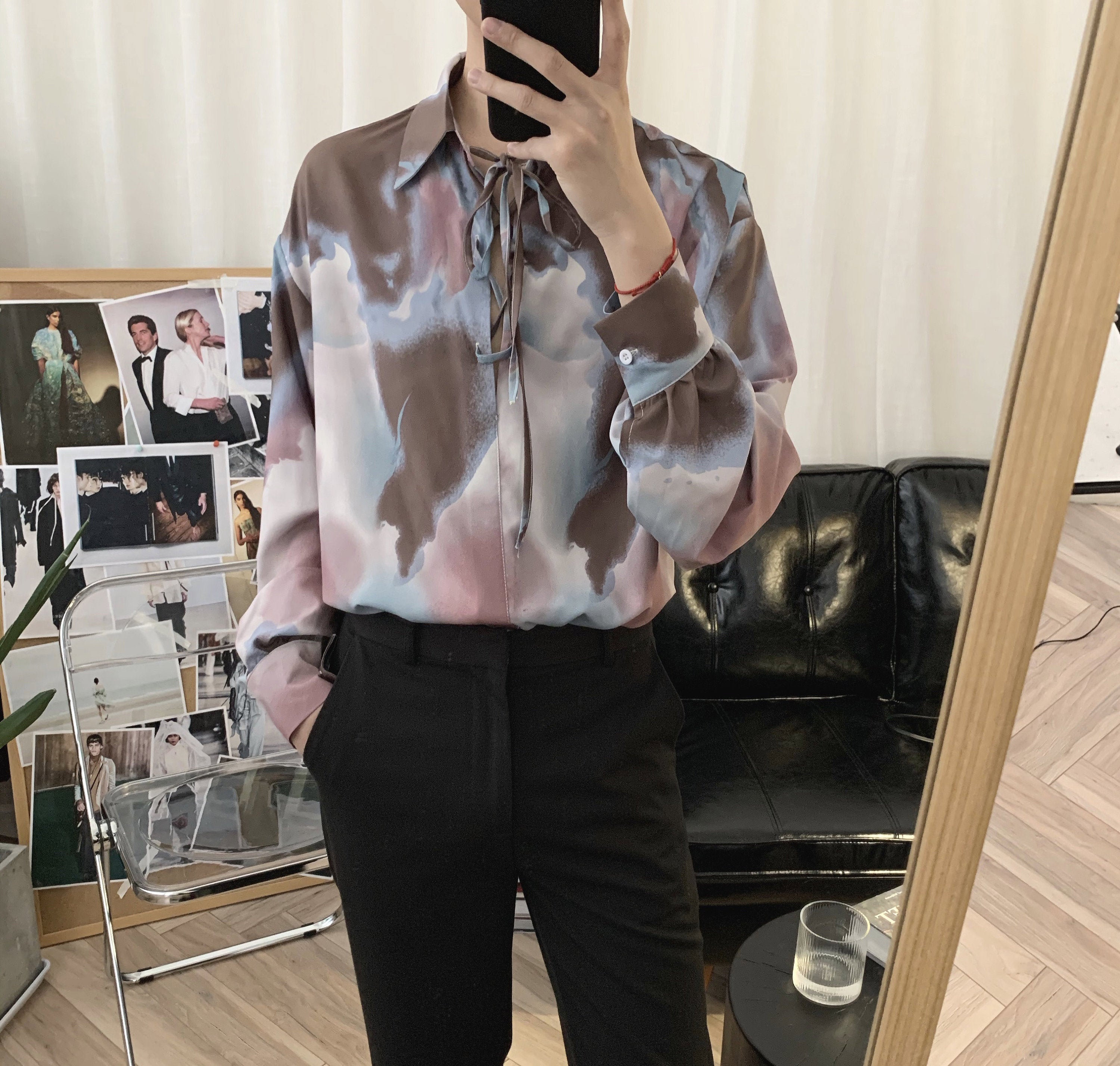 Men Pastel Tie Dye Styled Abstract Graphics Button Shirt Cool Etsy UK