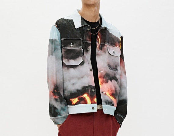 Men Volcano Graphics Jacket Cool 