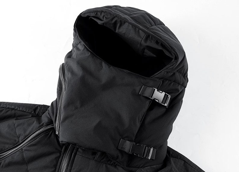 Black Techwear Ninja Jacket With Hood Tactical Mutlifunction Etsy