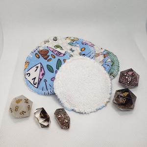7er Pack DnD Motiv-Baumwollrunden, umweltfreundliche wiederverwendbare Make-up-Entferner