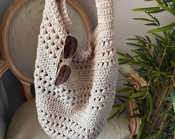 The Luna Crochet Bag Pattern, Shopping bag, market bag, beach bag, Crochet Pattern, PDF Pattern, Boho.