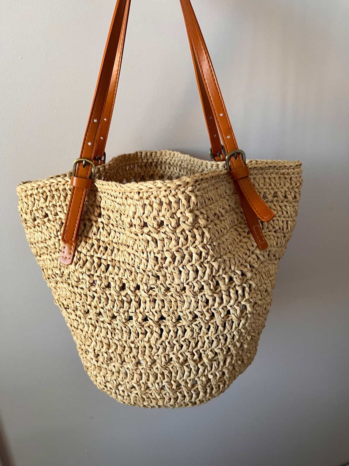 Crochet Raffia Bag Pattern PDF Shopping Bag Market Bag Etsy