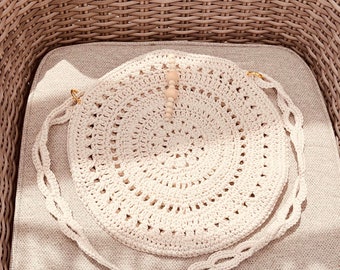 The Jasmine Bag, Crochet bag, boho bag, handbag, beach bag, summer bag, PDF PATTERN ONLY. Mandala, crochet mandala.