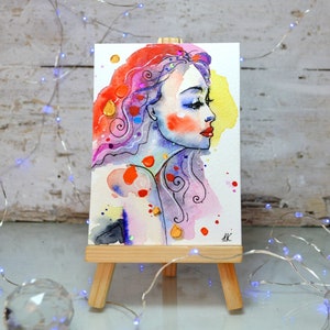 original Kunst Aquarell Dekor Mädchen Geschenk rote Haare Mädchen schöne Menschen skizzieren minimalistisch Kunst Dekor weiblichen Körper Aquarell Illustration Mädchen