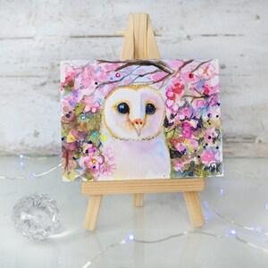 barn owl illustrazion colorful bird decor white owl watercolor bird cherry blossoms watercolor bird wall art animals owl wild decorazion