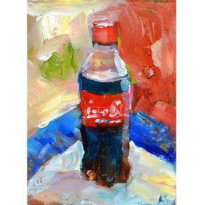 Botella de vidrio con bebida de coca dulce, arte de coca, decoración de barra pintada Cocina