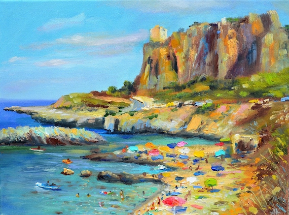 Sicily Art Italy Beach, Italian Landscape, Macari Torre Sul Mare