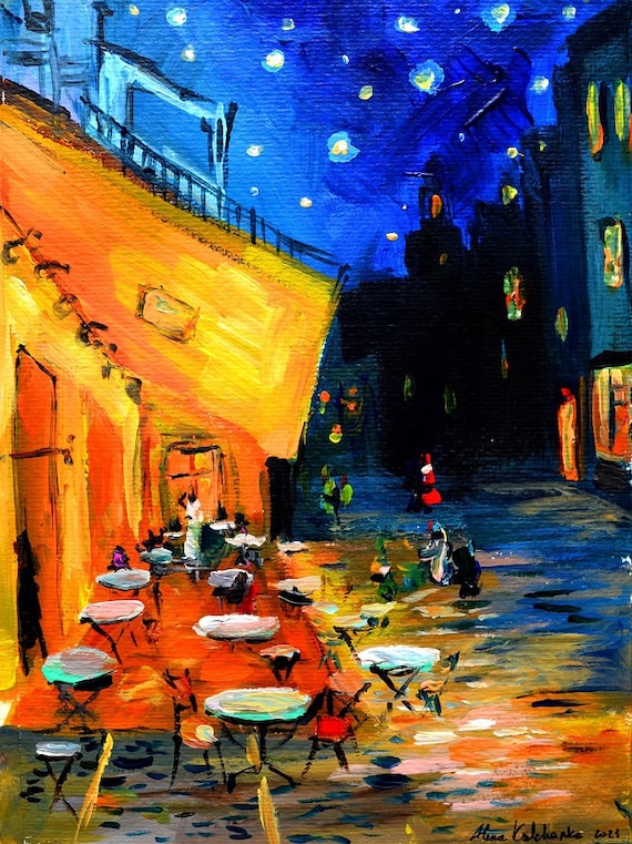 Giallobus Acrylglas-Bild 'Vincent Van Gogh – Kaffee In Der Nacht' – 140x100 Cm, Fertig Zum Aufhängen