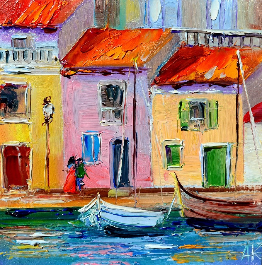 City by the Sea, Colorful Buildings Seen From the Sea, Colorful