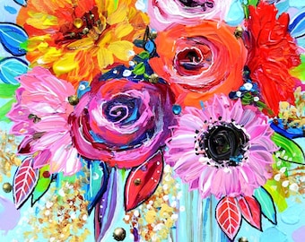 Gift for Wife, Wildflowers, Flower Lover, Gardening Decor Roses