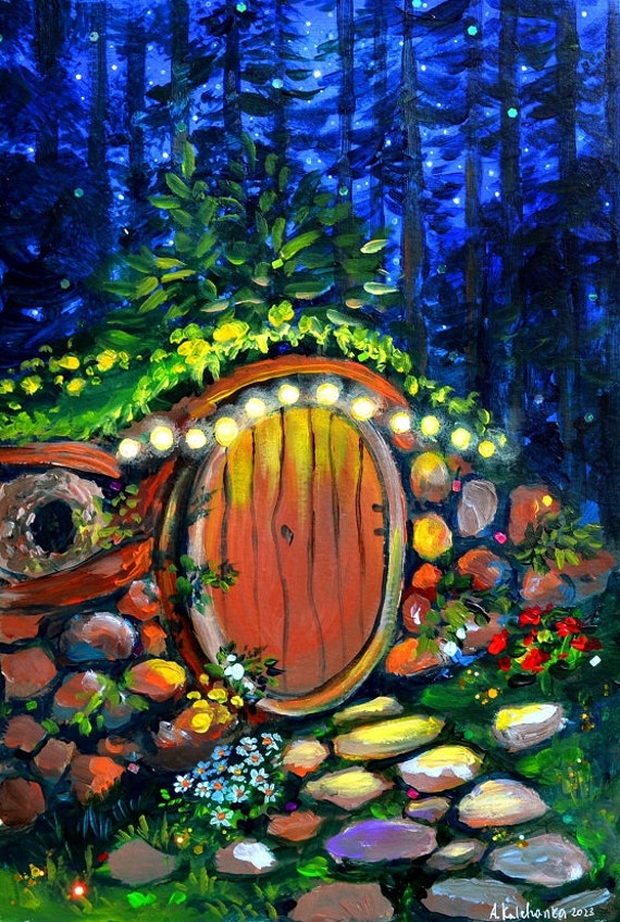 Hobbit Decor Bag End Inspired Original Art Painting, Hobbit Hole, Lord of  the Rings Fine Art Print, the Fellowship, Middle Earth, Frodo Home 