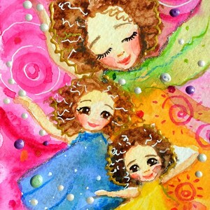regalo per madre con due figlie per l&#39;arredamento di mamma e figlio, arredamento per fratello e sorella, regalo per la festa della mamma, sorelle artistiche da parete, passione per la decorazione della danza
