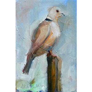 Pintura de pájaro paloma, arte al óleo original, arte mural de paloma. Arte moderno Arte de animales, Decoración de pájaros, Pintura de paloma