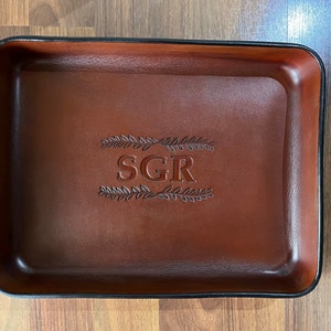 Handmade Leather Valet Tray, 8 Sizes Available, Desk Tray, Leather Tray for Men, Leather  Catchall Tray, Groomsmen Gift.