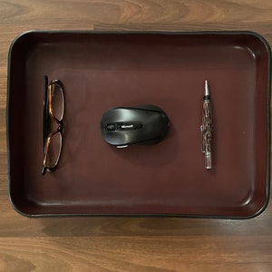 Handmade LARGE Leather Valet Tray, 7 Sizes Available, Desk Tray, Leather Tray for Men, Leather  Catchall Tray, Groomsmen Gift.