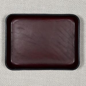 Molded Leather Valet Tray: Mahogany Desk Organizer, Groomsmen Gift