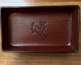 Leather Valet Tray, Leather  Catchall tray, Groomsmen Gift, Monogrammed  Leather Tray, Personalization Available.