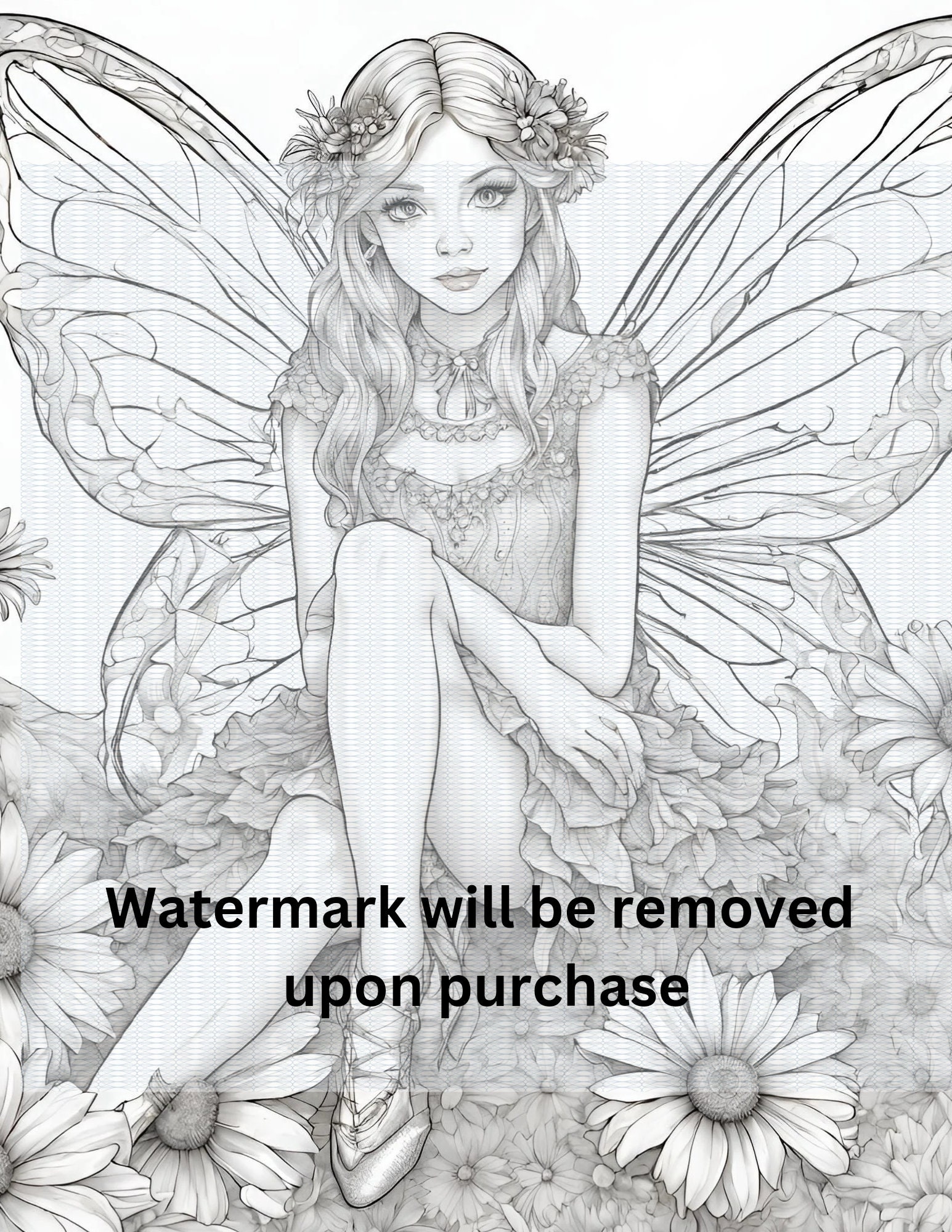 Cute Fairy Coloring Page Instant Download 8.5x11 - Etsy