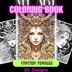 Fabulous Fairy&#39;s Coloring Book, Coloring Pages, Coloring Sheets, Fantasy Coloring, Beautiful Fairy Coloring Book, Women Coloring Pages