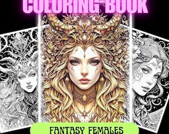 Fabulous Fairies Coloring Book, 20 Fantasy Designs (Digital Download)
