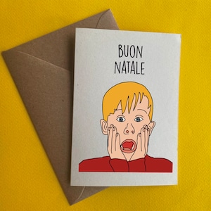 greeting card - mom I missed the plane - Kevin Card funny Christmas gift she him him present Natale