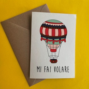 Wenskaart - hou van een gelukkige verjaardag voor hem voor haar tattoo-ballon old school ecovriendelijk ontwerp cadeau Kerstmis