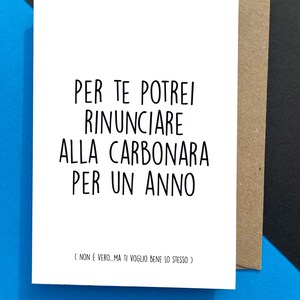 Grußkarte – Carbonara Food Love – Valentinstag – Liebesgeschenk für sie, schenken Sie ihm Weihnachten