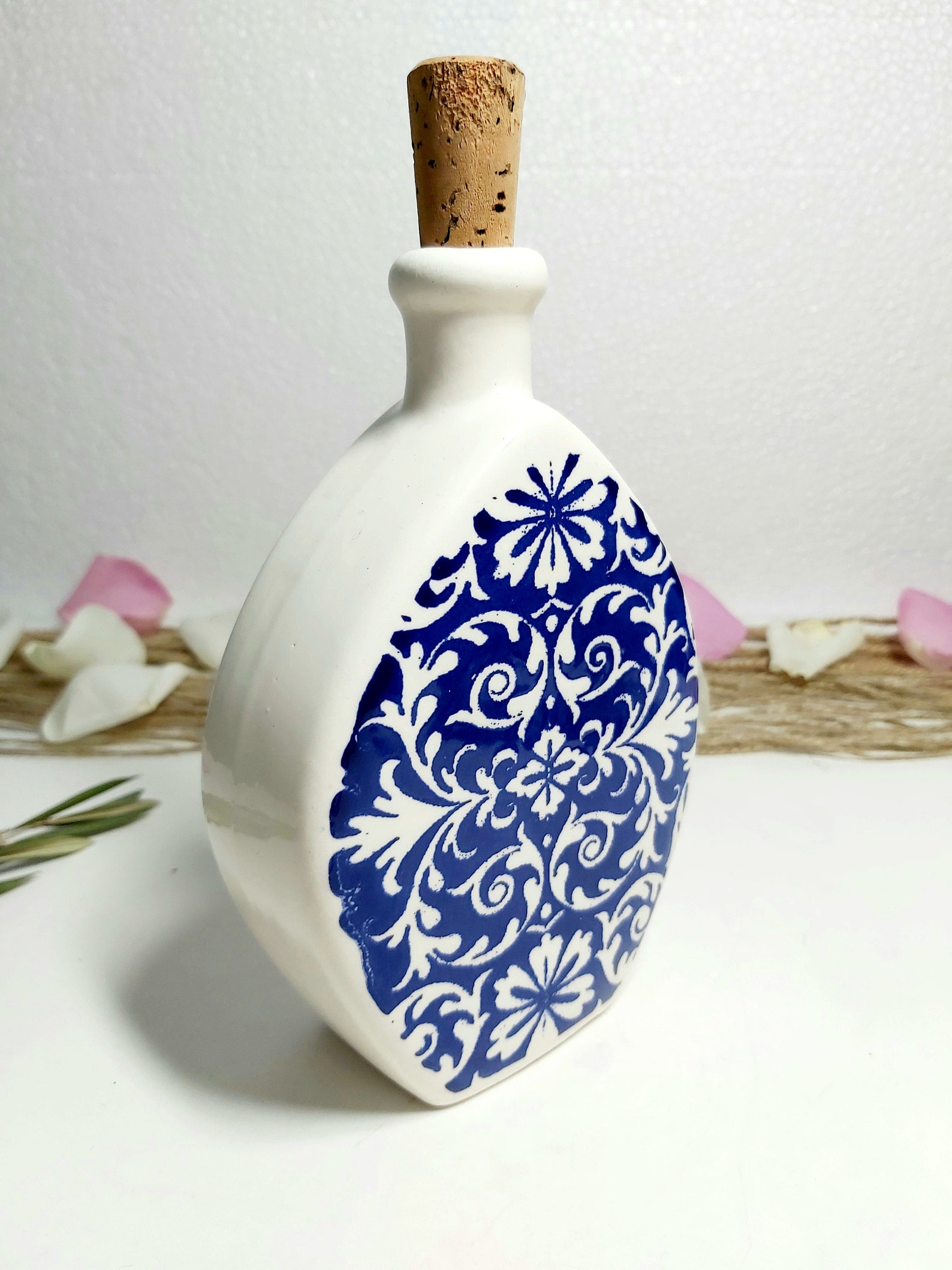 Ceramic bottle olive oil or vinegar pottery oil bottle Etsy
