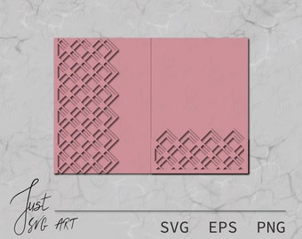 Tri-Fold Pocket Wedding Invitation  Template 5x7 - Envelope Invitattion Card for Cuting Template - Tri-Fold Template - Digital Cut - SVG