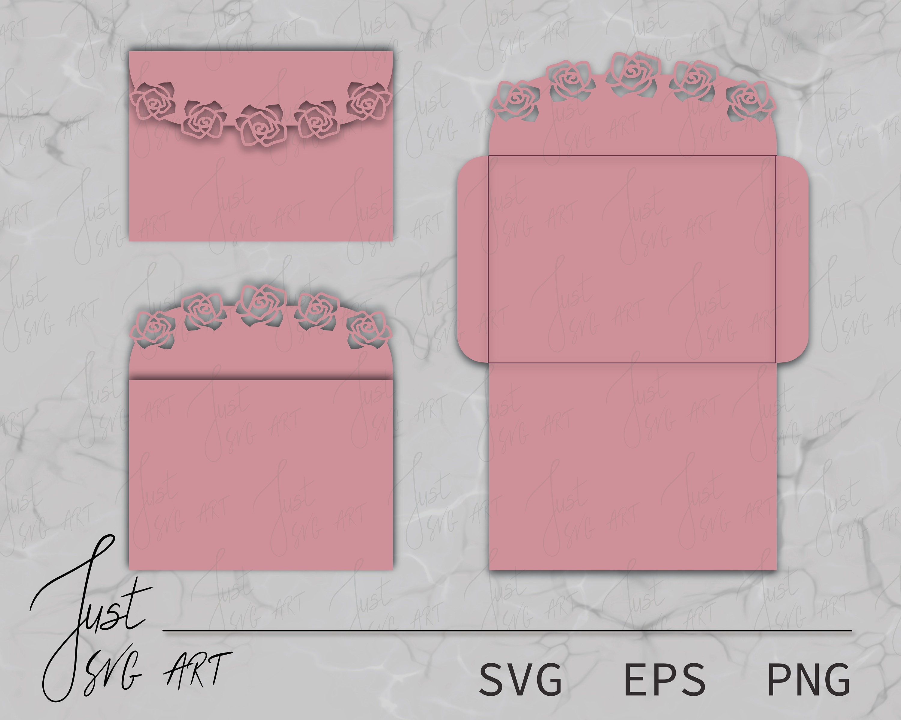 Simple Envelope Template 5.2x7.2 in Decorative Envelopes Envelope