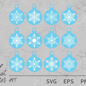 Christmas Ornament - Christmas Ornaments With Snowflakes - Christmas - Ornaments With Snowflakes - Christmas Ornament SVG - Christmas SVG