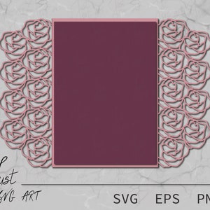 Card SVG - Gate Fold Roses 5“x7“ - Gate Fold Card Roses - Gate Fold Card Roses Template - Celebration cards Template - Gate Fold Roses SVG