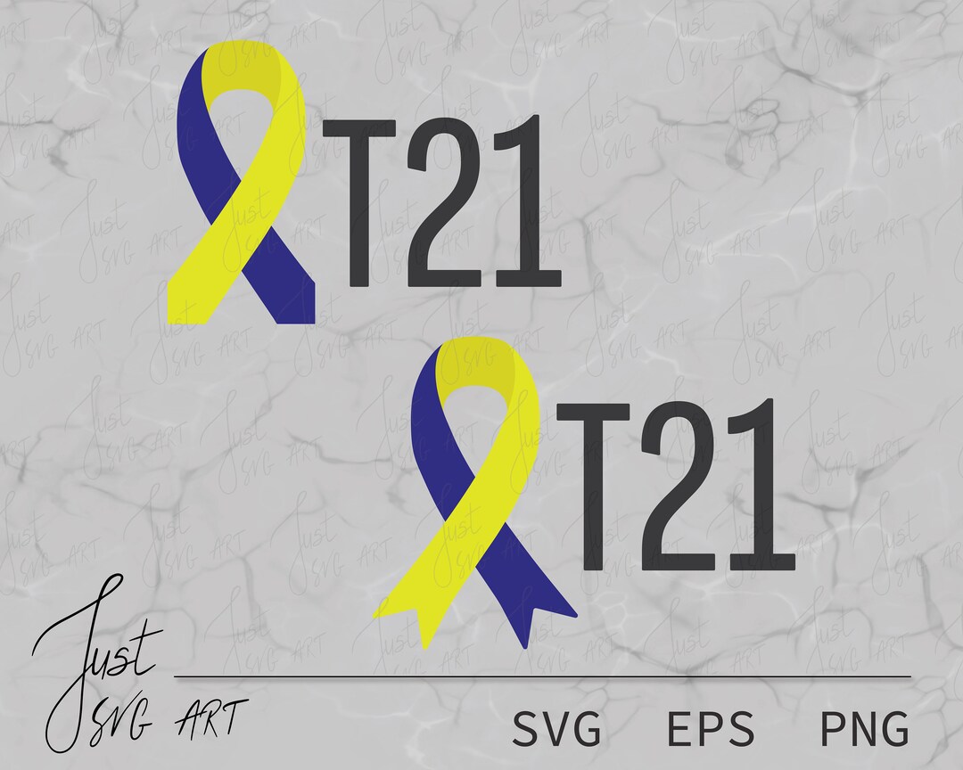 T21 Ribbon SVG - Down Syndrome SVG - Down Syndrome Awareness SVG - Down ...