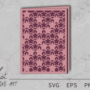 Card SVG - Star Card 5“x7“ Bi-fold - Star Card Template - Star Card Bi-fold SVG - Star Card Template svg - Celebration cards Template SVG