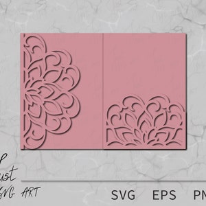 5 x7 Tri-Fold Pocket Hochzeitseinladung - Briefumschlag Einladungskarte zum Schneiden - Tri-Fold Template - Digital Cut - SVG