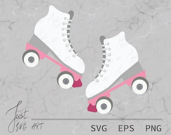 White Roller Skates SVG - Roller Skating Vector - Roller Skate Cut File - Roller Skate Lover SVG