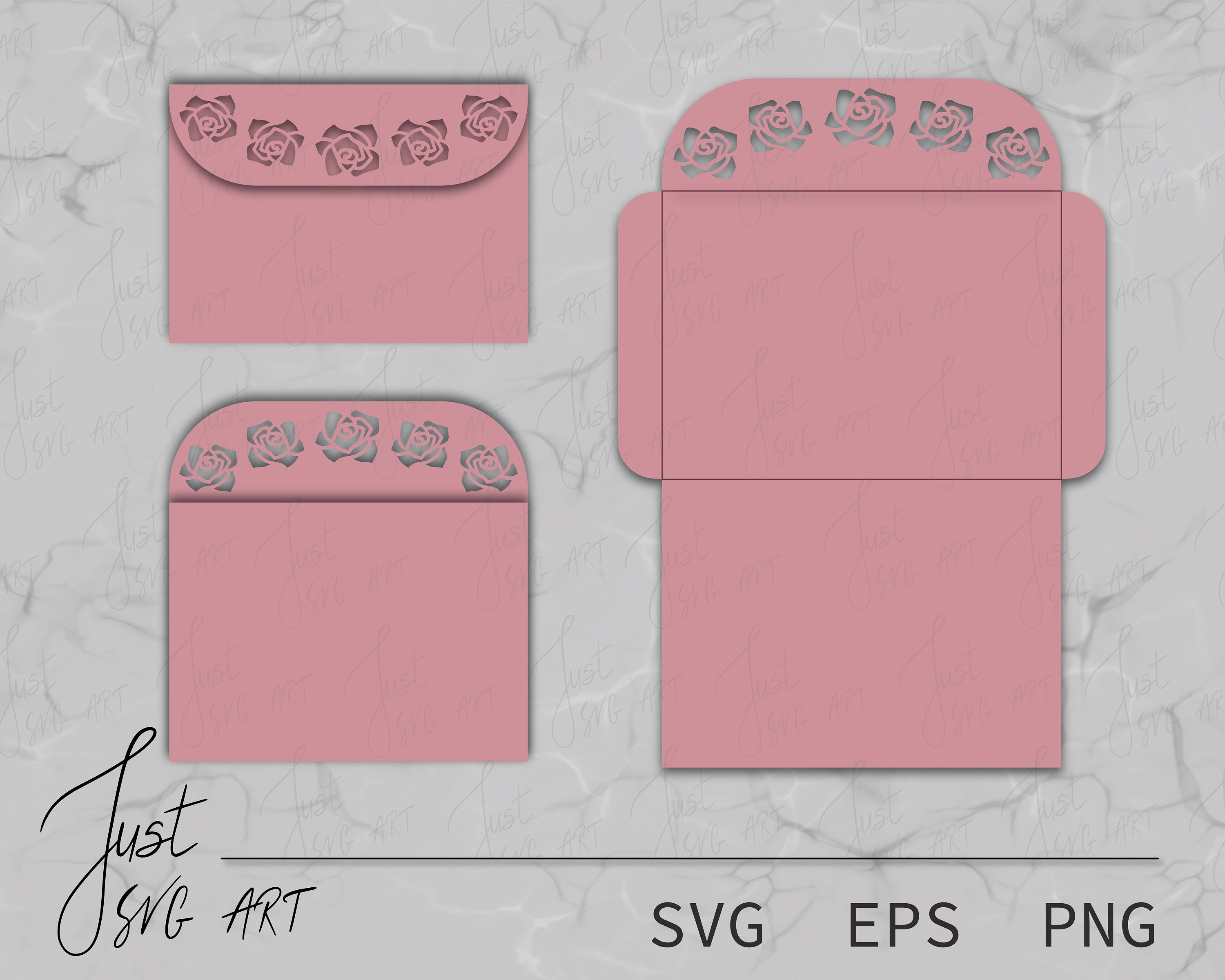 Simple Envelope Template 5.2x7.2 in Decorative Envelopes Envelope