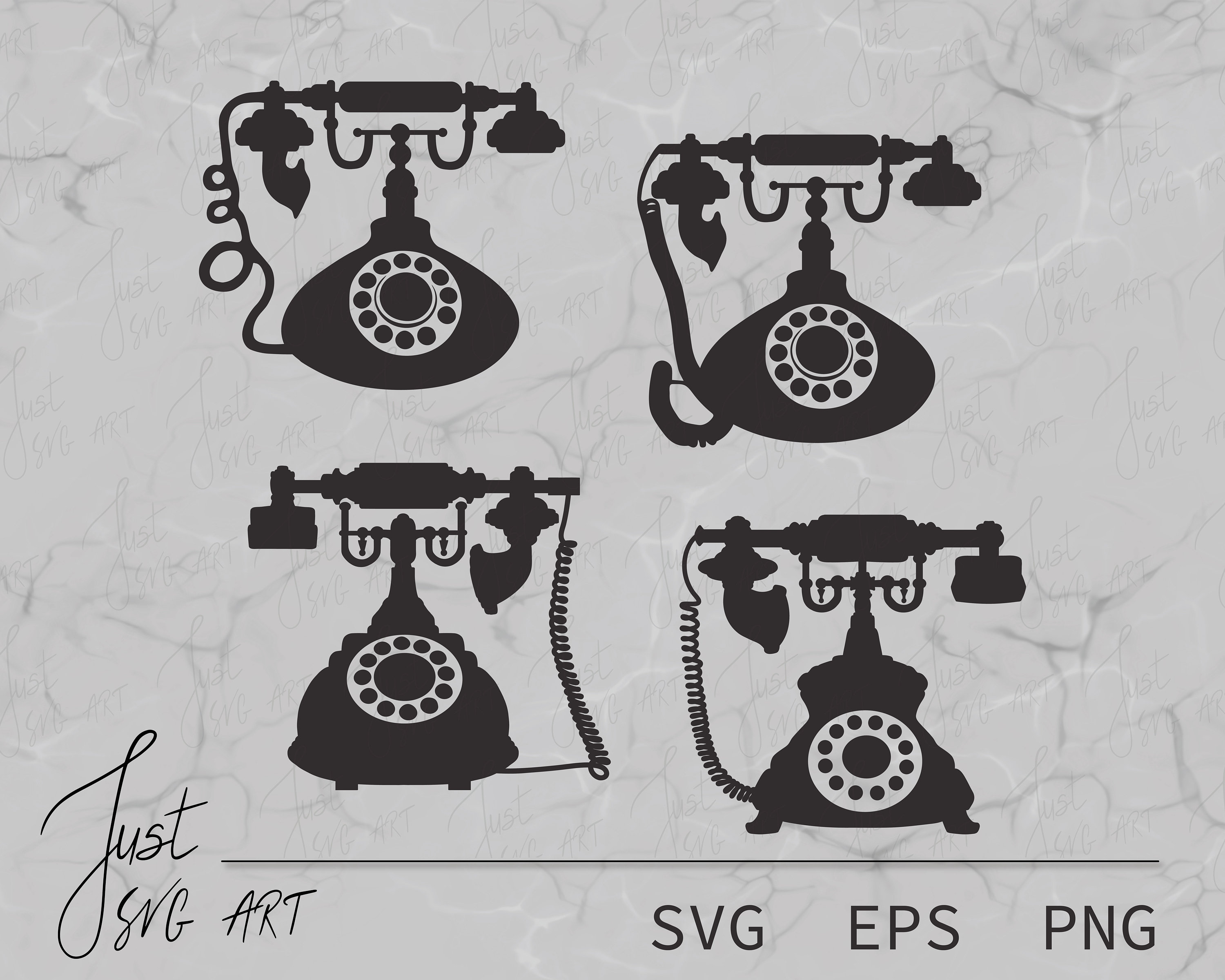 vintage Téléphone - vintage Téléphone SVG - Téléphone SVG - vintage Telephone Silhouette SVG - vintage Telephone Silhouette Png
