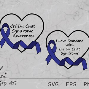 Cri Du Chat Syndrom Awareness Ribbon – SVG – EPS – PNG – Cri Du Chat Ribbon – 5P Syndrom – Disability Awareness Ribbon