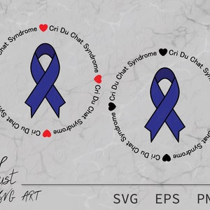 Nastro di consapevolezza della sindrome di Cri Du Chat – SVG – EPS – PNG – Nastro di Cri Du Chat – Sindrome 5P – Nastro di consapevolezza della disabilità