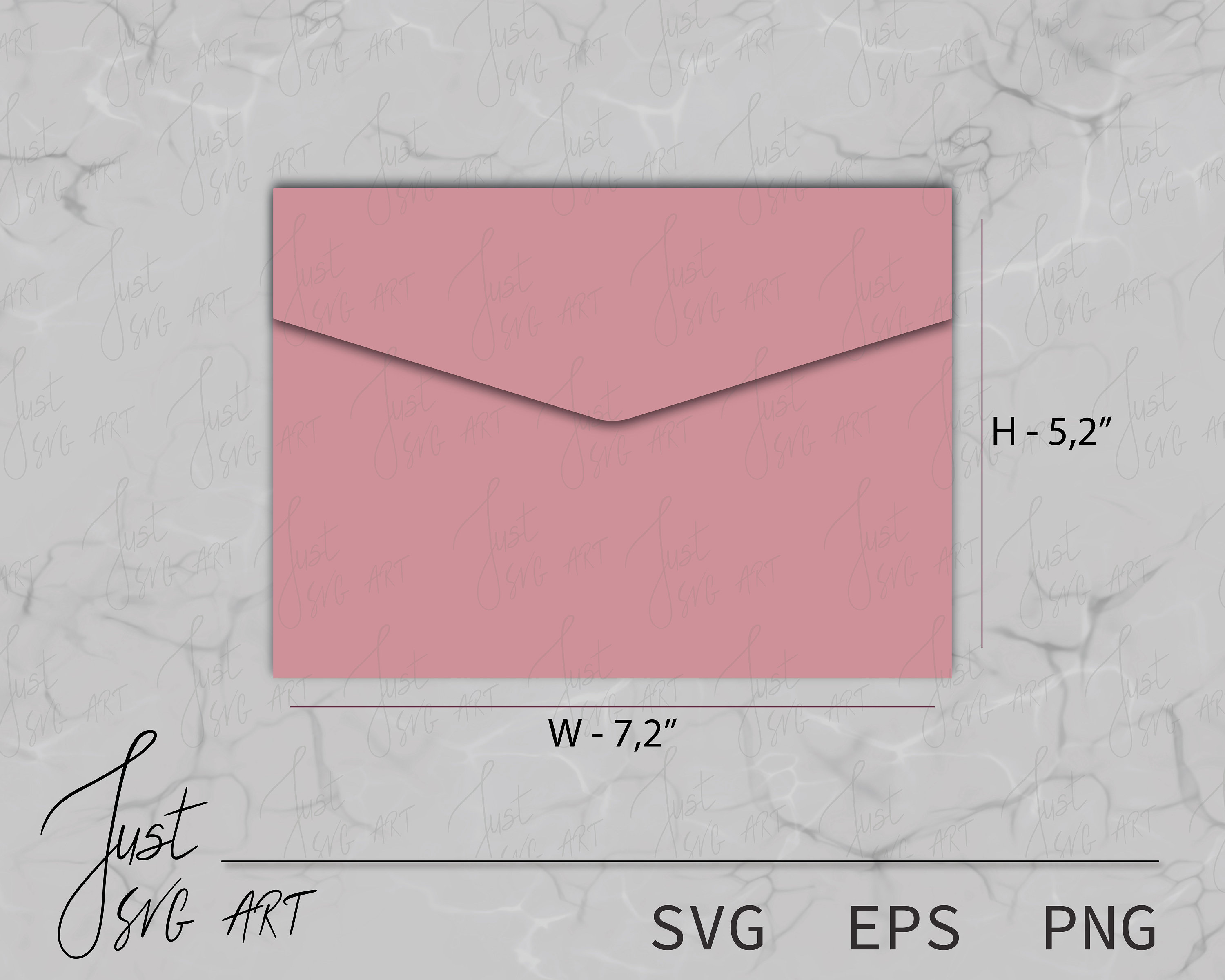 Simple Envelope Template 5.2x7.2 in Decorative Envelopes Envelope