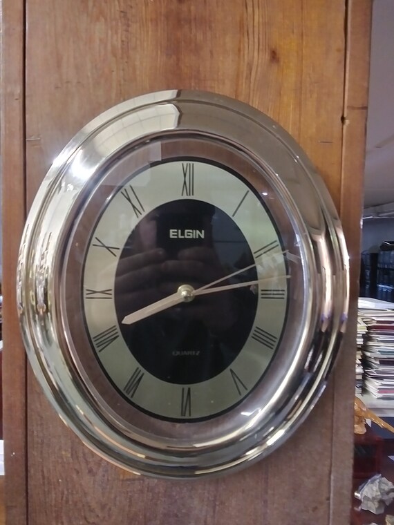 Vintage Elgin Quartz Wall Clock Art Deco Style TESTED Etsy